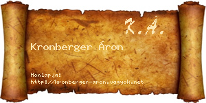 Kronberger Áron névjegykártya